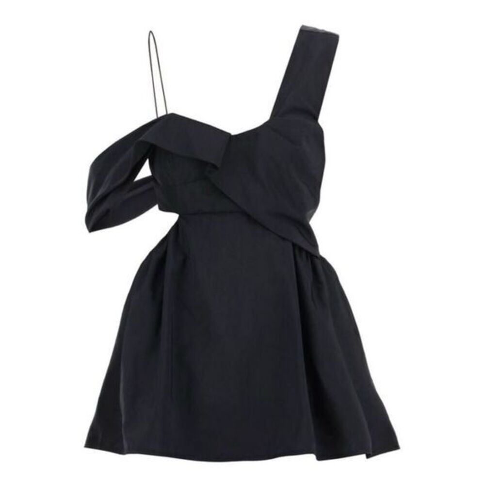 Cecilie Bahnsen Womens Sally Sun Twist Front Off The Shoulder Top Black Sz 6